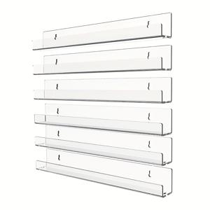 TEMU 4단 또는 6단 세트 모던 아크릴 벽걸이 선반 - 투명 벽부착형 공간절약형 책장, 매트 & 쉬운 설치, 현대적 선반 (욕실, 침실, 주방용) (4/6개)