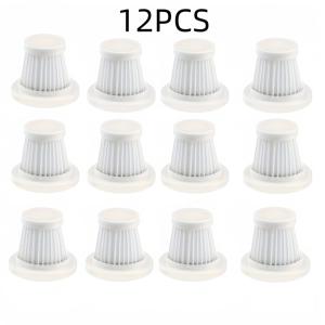 TEMU 12개입 HEPA 필터 교체 세트 | 핸디형 진공 청소기용 부직포 H12 효율 필터 | 내구성, 세척 가능, 재사용 가능 - 흡입력 및 성능 향상