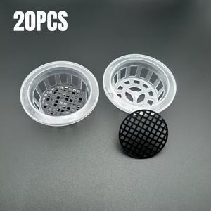 TEMU 20개 식물 재배 바구니, 수경 재배 채소 재배 바구니, 플라스틱 화분, 홈 발코니 가드닝 및 묘목 수경 재배에 적합