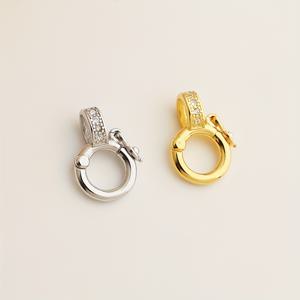 TEMU 황동 끝이 있는 구리 만든 범용 펜던트 걸쇠 2개 세트. 금색과 은색의 원형 상감 디자인이 특징이며, 팔찌 펜던트 및 기타 주얼리 추가에 이상적입니다. 주얼리 프로젝트에 적합합니다.