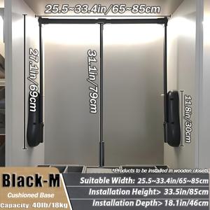 TEMU 1pc 풀다운 옷장 막대 옷장 리프트 헤비 듀티 풀다운 옷장 막대 | 공압 완충 시스템 옷장 풀 아웃 막대 | 조정 가능한 51-115 Cm 옷장 리프트 걸이 용 옷걸이 레일, 미적 방 장식, 가정 장식, 욕실 장식, 침실 장식