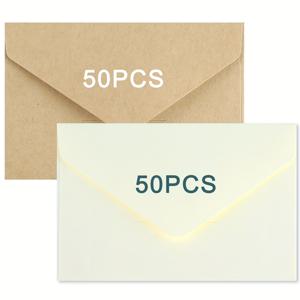 TEMU 클리어 윈도우가 있는 100개 미니 자체 밀봉 봉투 - 클래식 화이트 & 블랙 크래프트 종이, 결혼식 초대장 & 생일 선물에 완벽