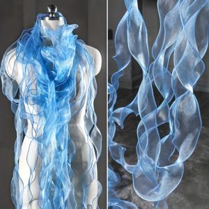 TEMU 10야드 6cm 폭 인어 물결 러플 1롤, 헤어 장식용 심포니 물고기 꼬리 실, 보우노트 해파리 램프 장난감, 케이크 포장 리본, 레이저 그라데이션 레이스 장식