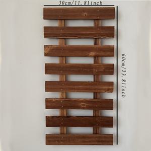 TEMU 직사각형 원목 벽 화분 랙 발코니 화분 걸이 랙 녹색 오이 걸이 식물 랙 벽걸이형 부식 방지 나무 울타리