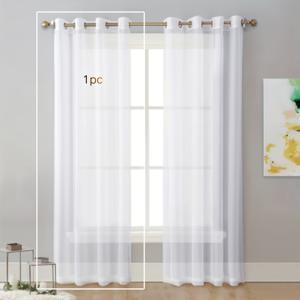 TEMU 1개 - 투명 거즈 커튼, 가볍고 밝고, 좋은 드레이프, 스타일리시하고 우아함. 모든 장식 스타일에 적합. 이상적인 집을 만들러 오세요. 화이트
