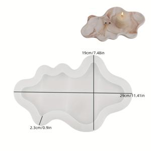 TEMU 실리콘 레진 주조 몰드 - DIY 공예용 불규칙한 파도 모양 기하학 트레이 디자인, 캔들 홀더 및 장식 스토리지 트레이용 - 재사용 가능, 내구성 있음, 전기 필요 없음, 공예 프로젝트 용품, 자연스러운 미적 감각의 홈 데코, 홈 데코레이터