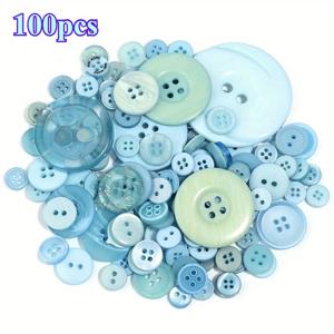 TEMU 100개 라운드 라이트 혼합 버튼, 혼합 사이즈, 네 구멍 및 두 구멍 샹크, 셔츠 바지 트렌치 코트 수제 버튼, 의류 액세서리, 라운드 공예 버튼, 재봉용 버튼, DIY 버튼, 수제 주얼리 등