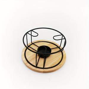 TEMU 1개 금속 고무나무 받침대가 있는 주전자 히터 스탠드, 둥근 중공 디자인 캔들 홀더, 차용 휴대용 야외 사용 가능, 전기 없는 음료 히터 베이스