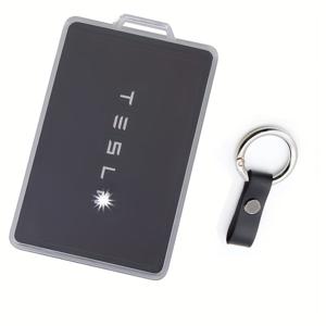 TEMU 키체인 포함 차량 키 카드 홀더, 투명 카드 키 파우치, 차량 키 케이스, TESLA Model Y/3/S/X Cybertruck 호환 - 리모컨 키 차량 추가 장치