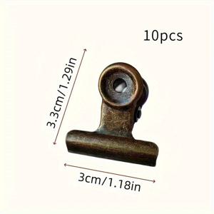 TEMU 빈티지 라운드 금속 클립 10개, 헤비듀티 바인더 클립, 다목적 파일 정리 클립, 홈, 오피스, 아트용, 실용적인 롱테일 실링 클립, 스테이셔너리 클립, 티켓 홀더 - 데스크탑 수납 용품
