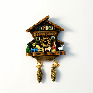 TEMU 1개 스위스 여행 기념품 창의적인 3D 유니크 하우스 쿠쿠 시계, 집, 서재, 거실 장식 공예, 자석 냉장고 자석 선물