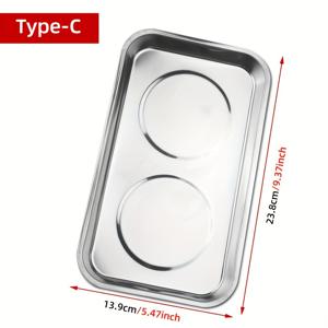 TEMU 정사각형 자기 트레이 자기 부품 그릇 나사 트레이 스테인리스 스틸 정사각형 스테인리스 스틸 자기 트레이 자동차용 너트 볼트 나사 부품용 강력한 영구 자석 그릇 흡착 패드 수납 도구