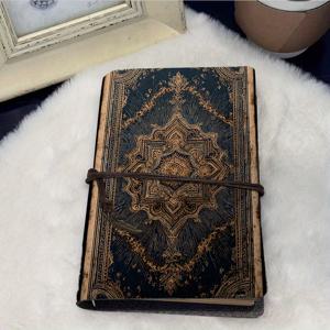 TEMU A6 빈티지 스타일 노트, 수제 제작, 160페이지, 메탈 바인더 포함, 사무직 전문가에게 적합, 정교한 빈티지 책 커버 디자인