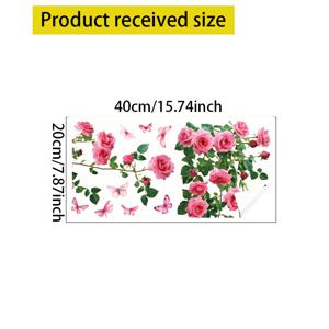 TEMU 1개 장미와 나비 유리 스티커, 욕실용 자체 접착 PVC 유리문 스티커, 꽃무늬 PVC 스티커, 벽 데칼, 창의적인 스티커, 재미있는 스티커, 쉽게 붙이고 제거 가능, 재미있는 아이템, 홈 데코, 홈 장식, 벽 스티커 및 벽 예술, 벽 데칼, 예술 장식에 적합, 완벽한 선택