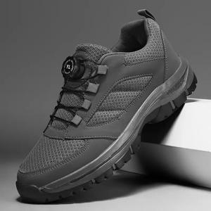 TEMU 남성용 피트니스 트레이닝화 - 묶을 필요 없는 회전 버클 클로저, EVA 안창이 있는 가벼운 하이킹 및 로드 런닝화 - 통기성 좋은 패브릭 갑피, 캠핑 및 산악 트레일에 적합