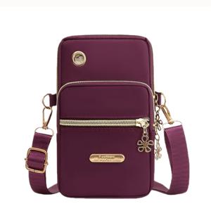 TEMU 새로운 여성용 일상 외출용 삼중 레이어 숄더 크로스백 휴대폰 가방, 패브릭 팔 가방, 손목 스트랩 가방