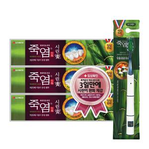 TEMU 죽염 치약 120g x 3개 + 죽염 칫솔 1입 (잇몸고 / 시린고)