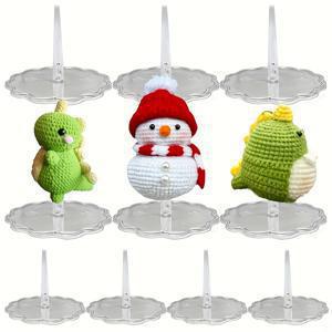 TEMU 20개 투명 플라스틱 크로셰 인형 받침대 - 크리스마스 장식, 인형 만들기 용품, 매끄러운 표면 공예에 적합한 투명 핸드메이드 아미구루미 피규어 스탠드 (팩)