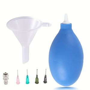 TEMU 정밀 세라믹 유약 도포기 7종 세트, 블루 및 블랙 스퀴즈병, 다색 스프레이어 및 깔때기 포함, 유약용 점토용 세라믹 장식 도구, DIY 공예 및 예술 창작물, 크리스마스 수제 선물 및 도예 애호가에게 이상적