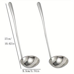 TEMU 2pcs 스테인레스 스틸 수프 숟가락, 숟가락, 소스 숟가락, 죽 스쿱, 서빙 숟가락, 핫팟 숟가락, 가정용 레스토랑 호텔 다용도 숟가락