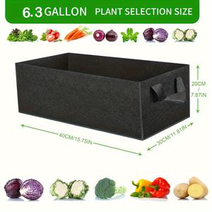 TEMU 6.3갤런 및 7.9갤런 재배 가방 5팩, 300G 두꺼운 부직포 정원 화분, 손잡이가 달린 30L 사각 화분 용기, 감자, 양파, 당근, 타로, 고추, 과일 및 꽃에 적합 (40X30X20Cm, 50X30X20Cm)