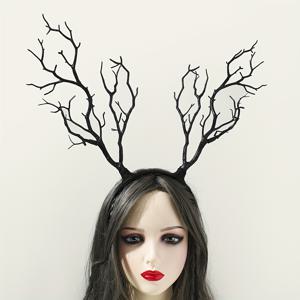 TEMU 1개 여성용 숲 스타일 사슴뿔 머리띠, 파티 장식을 위한 모스 뿌리 헤어 액세서리