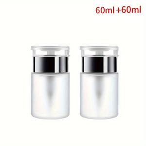 TEMU 네일 폴리쉬 및 화장지우개용 2.03/5.07Oz 전문가용 푸시 다운 펌프 디스펜서 병 2개 세트 - 편리한 빈 병 - 여행 필수품