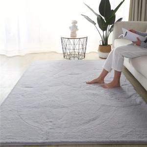 TEMU 크리스마스 장식, 두꺼운 인조 토끼 카펫 침대 옆 러그, 세탁기 사용 가능 및 털 빠짐 없음
