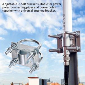 TEMU 2023년형 카본 스틸 위성 접시 마운트 키트, U-볼트 브래킷 포함, V2 직사각형 스타링크 접시 안테나와 호환 - TV 및 위성 마스트용 범용 파이프 어댑터, 배터리 불필요 - 필요한 하드웨어 포함된 완벽한 세트