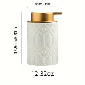 TEMU 1개 세라믹 비누 디스펜서, 리필 가능한 거품 펌프 병, 욕실 및 주방용 핸드 폼 비누 디스펜서 12.32온스, 크리스마스/할로윈 선물 장식