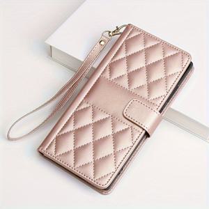 TEMU 갤럭시 S20FE S21FE S23FE S20 S20+ S20 울트라 S21 S21+ S21 울트라 S22 S22+ S22 울트라 S23 S23+ S23 울트라 S24 S24+ S24 울트라와 호환되는 랜야드 자석 인조 가죽 폰 케이스, 충격 방지 스탠드 카드 홀더 지갑 포함