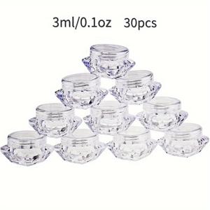 TEMU 30개 사각형 투명 아크릴 화장품 용기 - 0.1/0.17oz, 크림, 아이섀도우, 네일 폴리쉬 등을 위한 누수 방지 스크류 캡 병 - 가벼운 여행용 정리함
