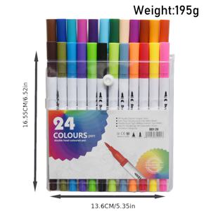 TEMU 12/24/36/48/60/80/100색상 듀얼 프롬프트 브러시 아트 마커, 파인&브러시 컬러링 마커, 성인용 컬러링북, 다이어리, 노트, 조각, 캘리그라피, 페인팅 펜 아트 크래프트 용품