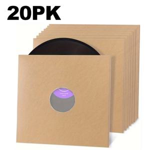 TEMU LP 바이닐 레코드용 12인치 갈색 종이 및 폴리 라이너 내부 슬리브 10개 또는 20개 세트. 110Gsm 종이로 제작되었으며 정전기 방지 레코드 보관을 위해 설계되었으며 앨범 커버 및 재킷 포함.