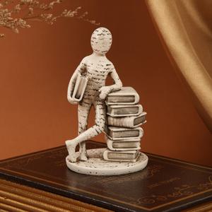 TEMU 집이나 서재를 위한 장식품으로 디자인된 작은 사람의 레진 피규어, 창의적인 책장 장식품으로 사용 가능.