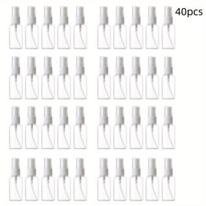 TEMU 40개 미니 여행용 스프레이 병, 1온스 투명 플라스틱, 휴대용 리필 가능 용기, 향수, 액체용, 오일 프리, 이동 중 사용에 적합한 액세서리|기능적인 디자인|내구성 있는 플라스틱 병, 향수 리필 가능한 병