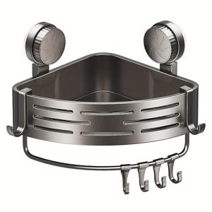 TEMU 공간 절약형 흡착 컵 욕실 선반 - 드릴 불필요, 강력한 삼각 랙 (후크 포함), 샤워 및 화장실 벽/타일에 적합, 다기능 수납 정리함