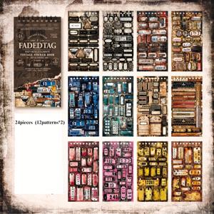 TEMU 책 스티커 24장, 퇴색된 라벨이 있는 빈티지 스티커 시리즈, 휴대폰 케이스 및 물병, 앨범 및 다이어리 장식, 노트북 추가, 정크 저널 스티커, 미술 및 공예 장식 스티커 등 다양한 시나리오에 적합