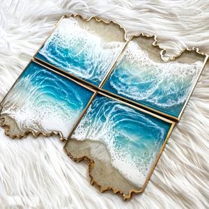 TEMU 4인치 레진 코스터 몰드, 에폭시 레진 실리콘 코스터 몰드용으로 설계되었으며, 베이스 몰드로 아게이트 코스터를 만들 때 사용됩니다.