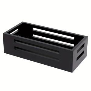 TEMU 욕실 변기 탱크용 검정 장식 상자, 욕실용 나무 바구니, 변기 뒷면에 장착되는 화장지 보관 바구니, 선반 바구니