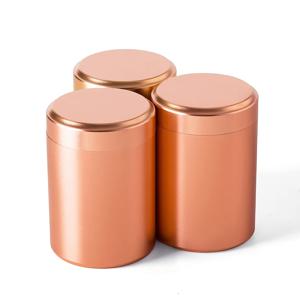TEMU 3피스 로즈 골드 티 캔스터 세트, 휴대용 캔디 자, 간식 보관 용기, 음식, 캔디, 커피, 차용 소형 보관 용기