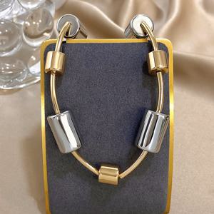 TEMU 1개 혼합 색상 라운드 튜브 목걸이 CCB 레트로 힙합 휴가 파티 여성용 선물, 캐주얼 복장에 적합한 커플 매치 아이템