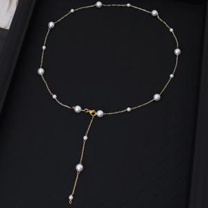 TEMU 세련된 여성용 체인 목걸이. 우아한 Y자형 태슬 디자인, 인조 진주, 별 장식이 특징이며 데이트 및 파티에 완벽합니다. (비즈 수량은 다를 수 있습니다.)