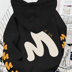 TEMU 남성용 두꺼운 플러시 후드 스웨트셔츠 - 다양한 기하학 추상 프린트 패턴의 루즈핏 아우터 재킷, 가을 및 겨울 시즌에 적합, 패셔너블 스타일