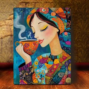 TEMU 2D 플랫, 2D 플랫, A 2D 플랫, 프레임리스 추상 커피 표현, 12X16인치, 침실 및 사무실 장식에 적합, 거실, 침실, 주방 및 욕실에 적합, 방 장식에 이상적