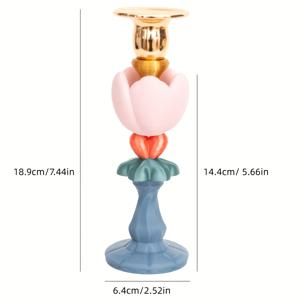 TEMU 1개 빈티지 튤립 캔들 홀더, 아로마테라피 캔들 홀더, 홈 침실 거실 테이블 캔들 홀더 장식, B&B 호텔 장식용 캔들 홀더, 로맨틱 캔들라이트 디너 소품, 웨딩 및 연회 센터피스 캔들 홀더 배열, 카페 사진 소품 장식, 생일 및 휴일 파티 분위기 장식, 프로포즈 기념일 로맨틱 데이트 나이트, 새해 및 발렌타인데이 장식, 선물 (캔들 미포함)