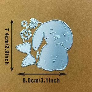 TEMU 토끼 테마 장식 스티커 디자인, 금속 커팅 다이 템플릿 특징, 스크랩북 장식 및 엠보싱에 적합