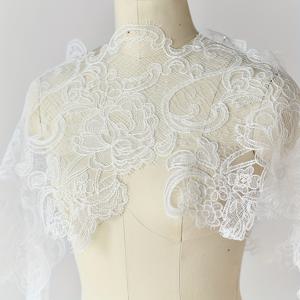 TEMU 원사이즈 블랙 앤 화이트 피쉬넷 레이스 웨딩 드레스 액세서리, 폭 28cm