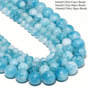 TEMU ASVRAI U 6/8/10mm 61/46/36개 천연 블루 오션 라리마르 스톤 비즈 - DIY 팔찌와 목걸이에 이상적, 독특한 액세서리 재료, 주얼리 만들기 용품 | 생동감 넘치는 비즈 디자인 | 선물 추천 15인치