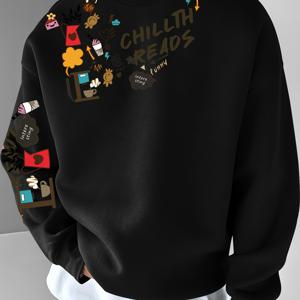 TEMU 하이스트리트 트렌디한 카툰 프린트 스웨트셔츠. 남성용 가을 겨울 데일리 캐주얼, 직장, 파티 의상으로 입고 가장 스타일리시한 남자가 되세요. 스타일이 있다면 꼭 소장해야 할 아이템. 가족과 친구를 위한 최고의 선물입니다